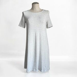 Gap Softspun T-Shirt Swing Dress in Light Heather Gray